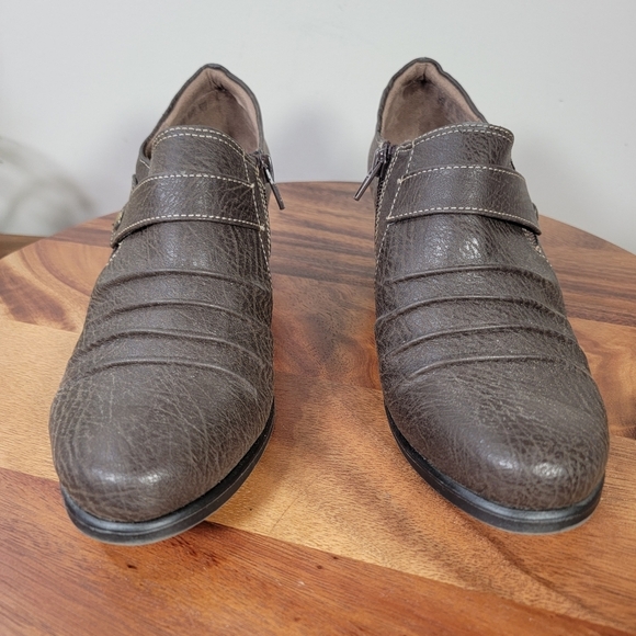 Natural Soul Brown Booties Size 8.5 Ankle Boots Vegan Leather Comfy - Picture 8 of 16